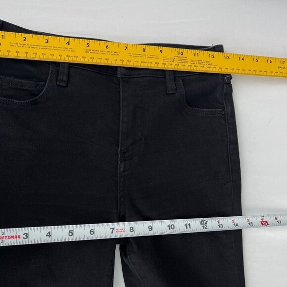 Pilcro and Letterpress Women's Flared Jeans Subsrcipt Mid-Rise Denim Black 25 - Picture 13 of 16